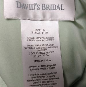 David's bridal Full Length Meadow Green Dress